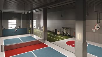 Large basketball court